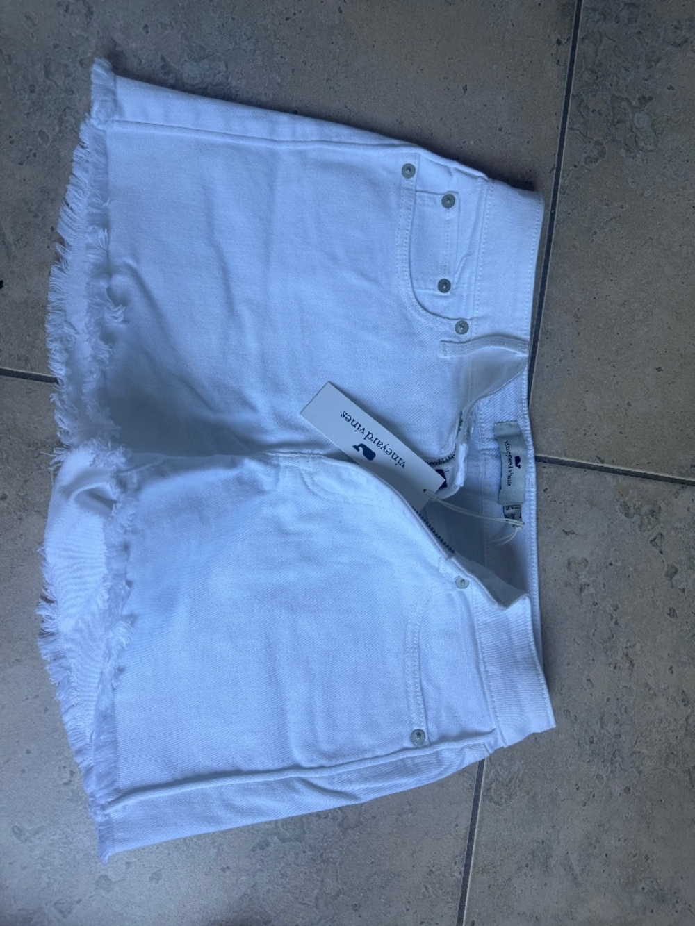 Vineyard Vines White Jean Shorts- size 0